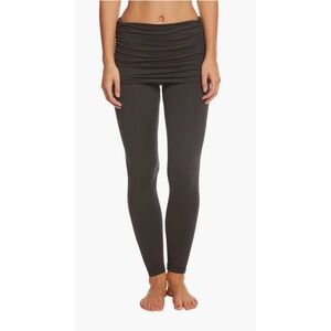 prAna Remy Yoga Leggings Ruched 2 in 1 Black Skirted Black Full Length Small $85